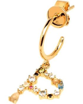 Σκουλαρίκια PDPAOLA από επιχρυσωμένο ασήμι με Λαβραδορίτη και Ακουαμαρίνα AR01-266-U - 