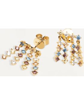 Σκουλαρίκια PDPAOLA από ασήμι 925 και επίχρυσο πλατίνωμα 18Κ AR01-293-U - 