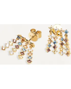 Σκουλαρίκια PDPAOLA από ασήμι 925 και επίχρυσο πλατίνωμα 18Κ AR01-293-U - 