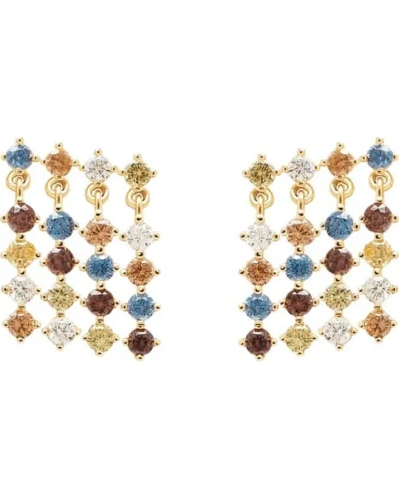 Σκουλαρίκια PDPAOLA από ασήμι 925 και επίχρυσο πλατίνωμα 18Κ AR01-293-U