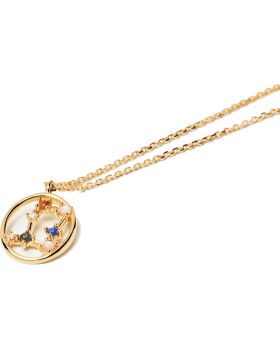 Κολιέ PDPAOLA Ζώδιο Δίδυμος με Ζιργκόν Ασήμι 925 Επιχρυσωμένο CO01-346-U -  Κολιέ PDPAOLA Ζώδιο Δίδυμος με Ζιργκόν Ασήμι 925 Επιχρυσωμένο CO01-346-U -