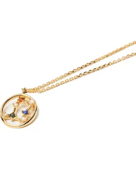 Κολιέ PDPAOLA Ζώδιο Δίδυμος με Ζιργκόν Ασήμι 925 Επιχρυσωμένο CO01-346-U - 