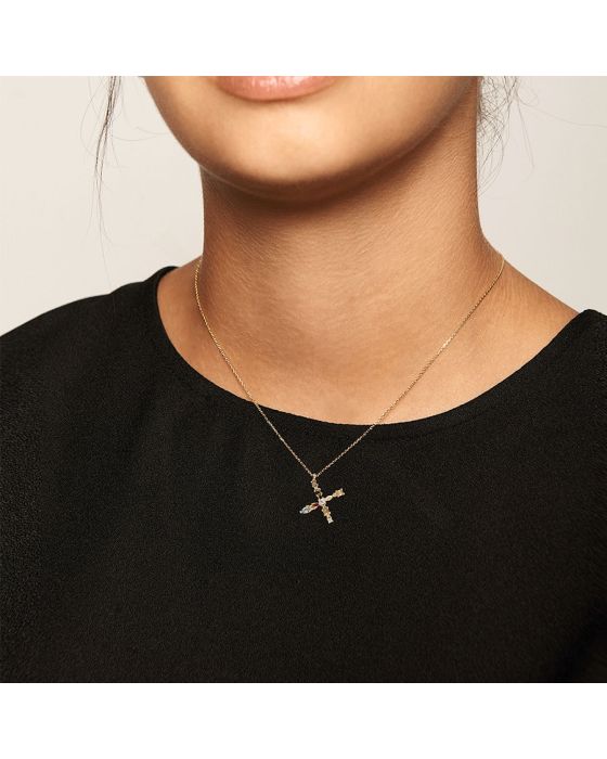 Κολιέ PDPAOLA από επιχρυσωμένο ασήμι με Λαβραδορίτη και Ακουαμαρίνα CO01-119-U - 