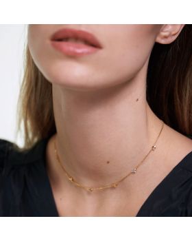 Κολιέ PDPAOLA από επιχρυσωμένο ασήμι 925 με Λαβραδορίτη και Ακουαμαρίνα CO01-179-U - 