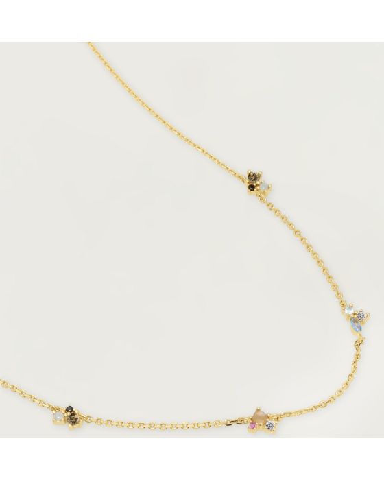 Κολιέ PDPAOLA από επιχρυσωμένο ασήμι 925 με Λαβραδορίτη και Ακουαμαρίνα CO01-179-U - 