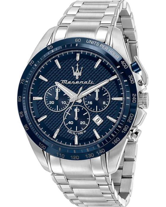 Men's watch Maserati Traguardo Chronograph R8873612043, Blue dial, Bracelet in Stainless Steel