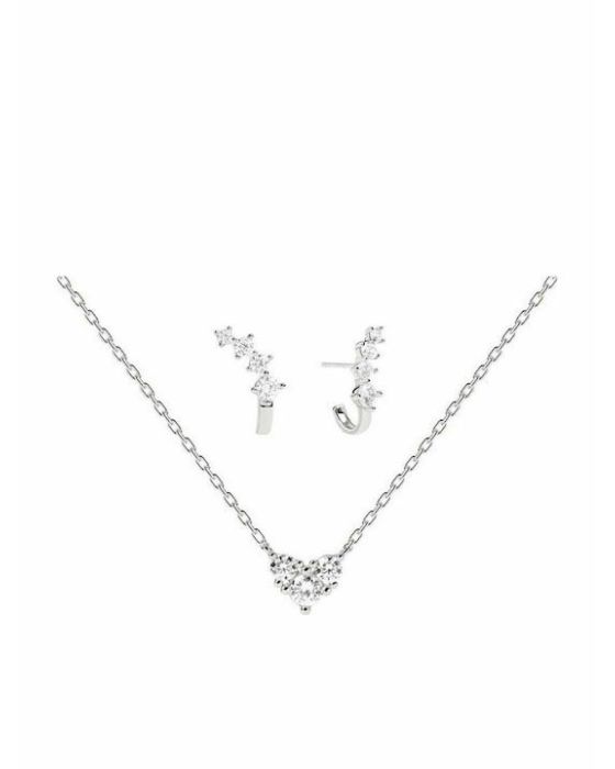 Σετ Κολιέ PDPAOLA και σκουλαρίκια The Forever Silver από Ασήμι 925 BU02-040-U