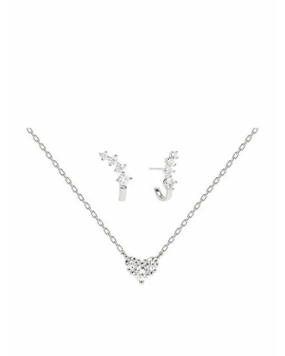 Σετ Κολιέ PDPAOLA και σκουλαρίκια The Forever Silver από Ασήμι 925 BU02-040-U