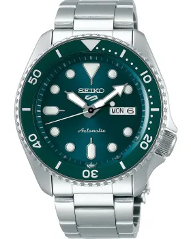 Ανδρικό ρολόι Seiko 5 Automatic SRPD61K1, Πράσινο καντράν, Μπρασελέ από Ανοξείδωτο ατσάλι