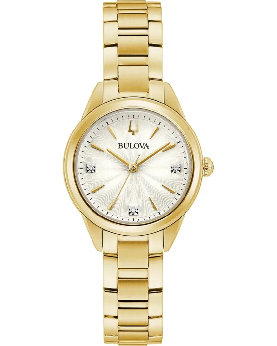 Γυναικείο ρολόι Bulova Sutton 97P150, Λευκό καντράν, Μπρασελέ από Ανοξείδωτο ατσάλι