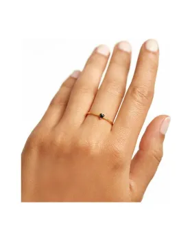 Δαχτυλίδι PDPAOLA Black Heart Ασήμι Επιχρυσωμένο - 