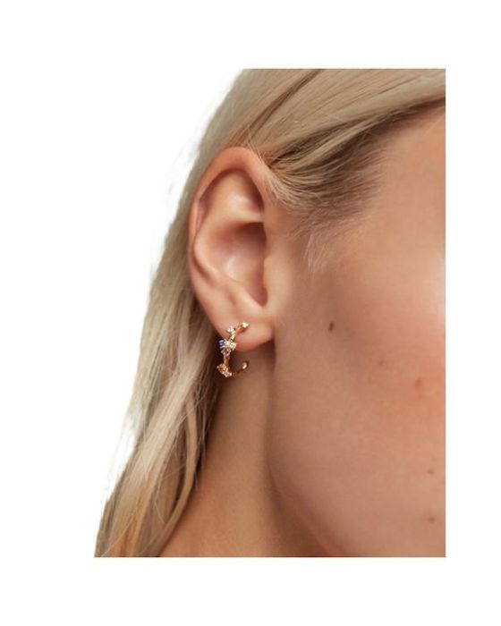 Σκουλαρίκια PDPAOLA Κρίκοι Με Πέτρες Five από Ασήμι Επιχρυσωμένα AR01-289-U - 