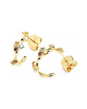 Σκουλαρίκια PDPAOLA Κρίκοι Με Πέτρες Five από Ασήμι Επιχρυσωμένα AR01-289-U - 