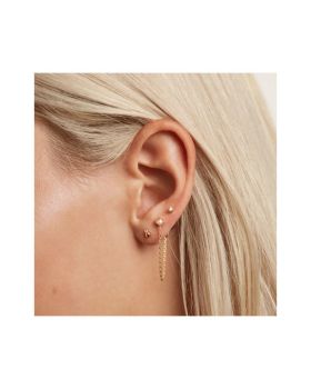 PDPAOLA Charlie Σκουλαρίκια από Ασήμι Επιχρυσωμένα με Πέτρες & Πέρλες BU01-019-U - 