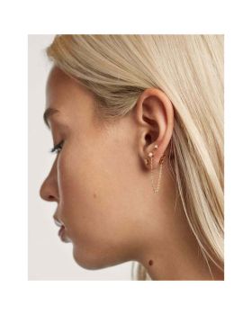 PDPAOLA Charlie Σκουλαρίκια από Ασήμι Επιχρυσωμένα με Πέτρες & Πέρλες BU01-019-U - 