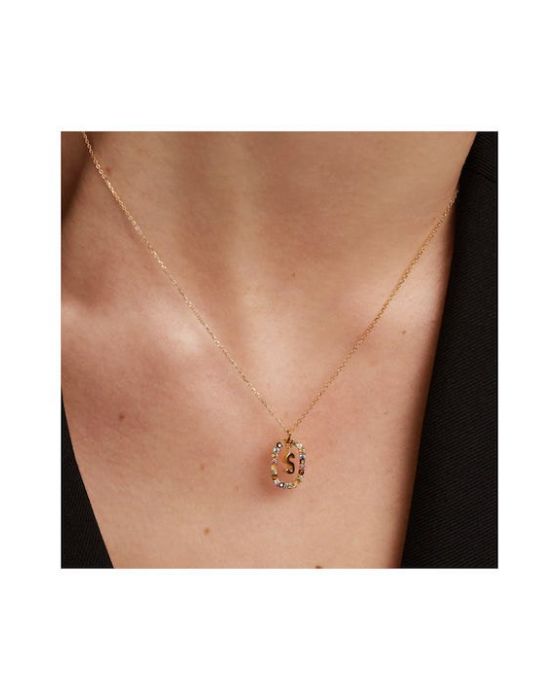 Κολιέ PDPAOLA Μονόγραμμα S από ασήμι CO01-278-U - 