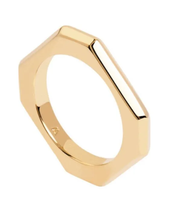 Δαχτυλίδι PDPAOLA Signature Link από Ορείχαλκο Επιχρυσωμένο