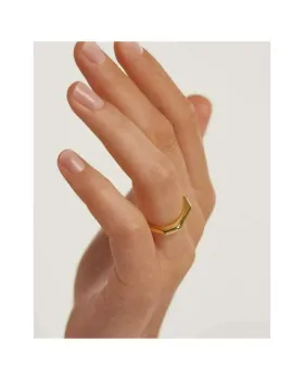 Δαχτυλίδι PDPAOLA Signature Link από Ορείχαλκο Επιχρυσωμένο - 