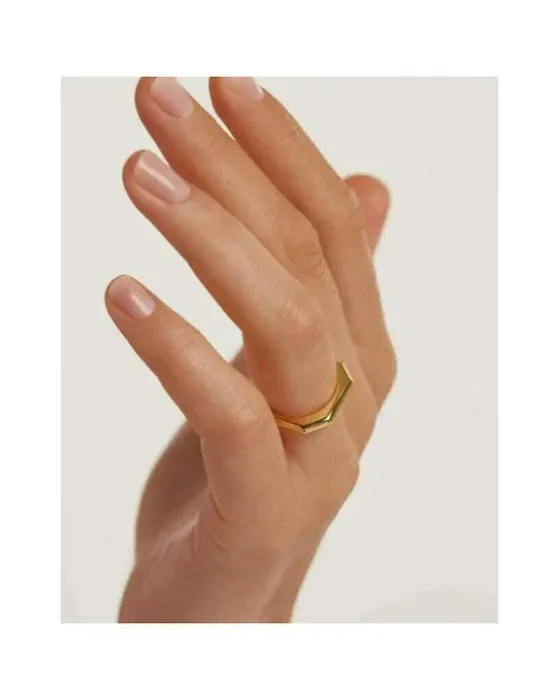 Δαχτυλίδι PDPAOLA Signature Link από Ορείχαλκο Επιχρυσωμένο - 