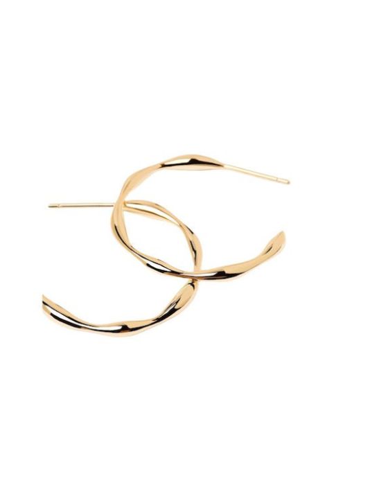 Σκουλαρίκια PDPAOLA Κρίκοι Vanilla από Ασήμι Επιχρυσωμένα AR01-306-U - 