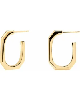 Σκουλαρίκια Σκουλαρίκια PDPAOLA Signature Link από ασήμι 925 AR01-415-U, Ασήμι 925, Χρυσό
