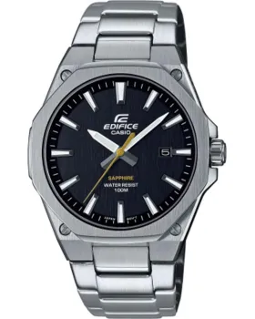 Ανδρικό ρολόι Casio Edifice EFR-S108D-1AVUEF, Μαύρο καντράν, Μπρασελέ από Ανοξείδωτο ατσάλι