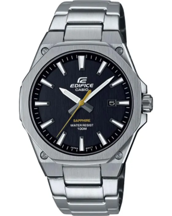 Ανδρικό ρολόι Casio Edifice EFR-S108D-1AVUEF, Μαύρο καντράν, Μπρασελέ από Ανοξείδωτο ατσάλι