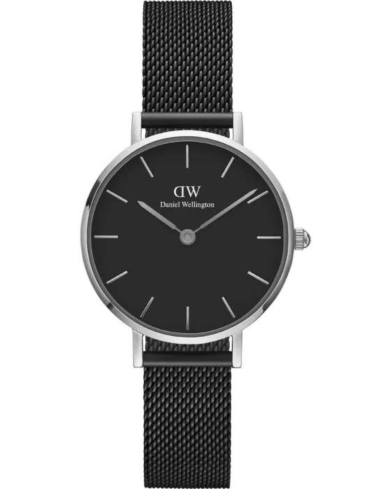 Γυναικείο ρολόι Daniel Wellington Petite Ashfield DW00100246, Μαύρο καντράν, Μπρασελέ από Ανοξείδωτο ατσάλι