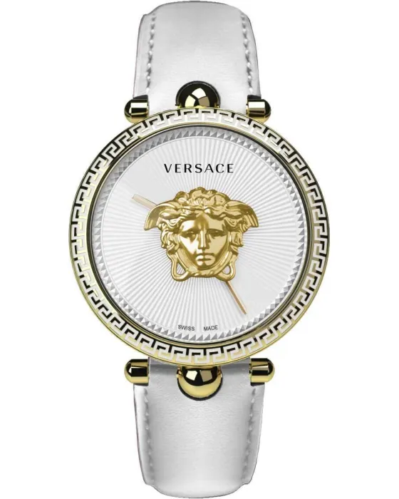 Γυναικείο ρολόι Versace Palazzo Empire VECO02022, Λευκό καντράν, Λουρί από Δερμάτινο
