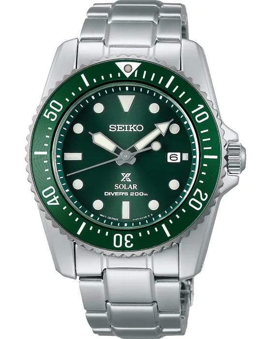 Ανδρικό ρολόι Seiko Prospex SNE583P1, Πράσινο καντράν, Μπρασελέ από Ανοξείδωτο ατσάλι