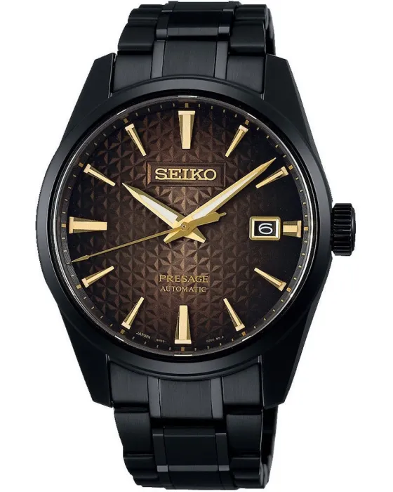Ανδρικό ρολόι Seiko Presage Automatic SPB205J1, Μαύρο καντράν, Μπρασελέ από Ανοξείδωτο ατσάλι