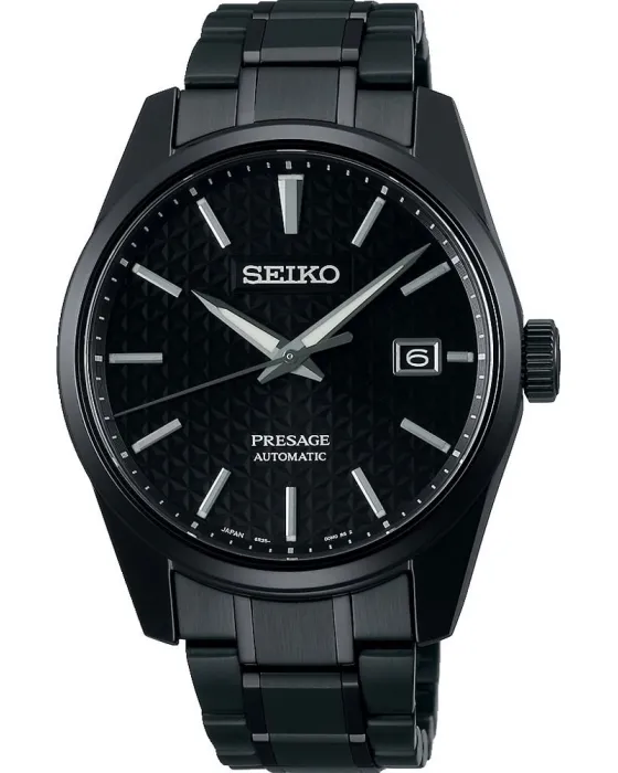 Ανδρικό ρολόι Seiko Presage Automatic SPB229J1, Μαύρο καντράν, Μπρασελέ από Ανοξείδωτο ατσάλι