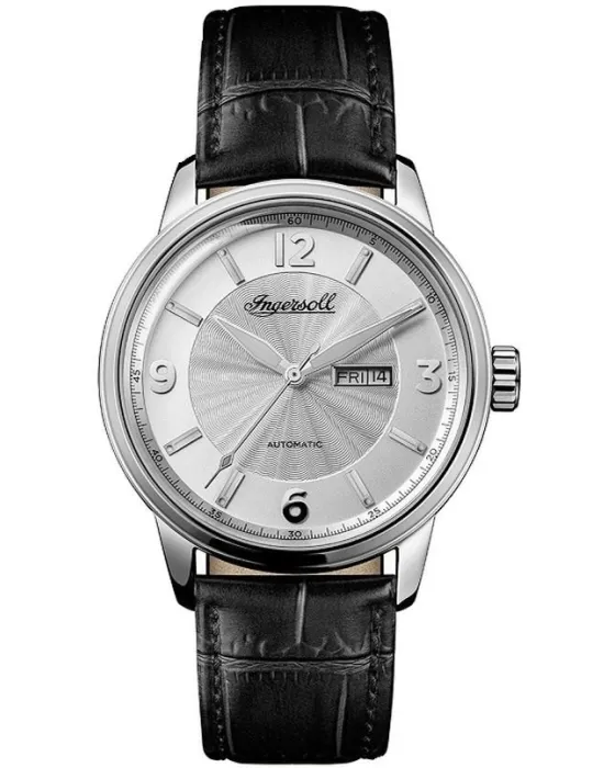 Ανδρικό ρολόι Ingersoll The Regent Automatic I00202, Ασημί καντράν, Λουρί από Δερμάτινο