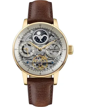 Ανδρικό ρολόι Ingersoll The Jazz Automatic I07704, Ασημί καντράν, Λουρί από Δερμάτινο