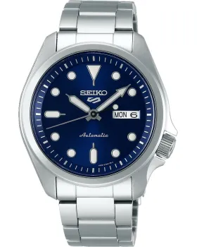Ανδρικό ρολόι Seiko 5 Sports Automatic SRPE53K1, Μπλε καντράν, Μπρασελέ από Ανοξείδωτο ατσάλι