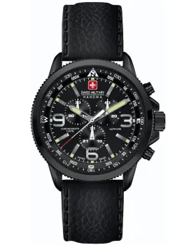 Ανδρικό ρολόι Swiss Military Hanowa Arrow Chronograph 06-4224.13.007, Μαύρο καντράν, Λουρί από Δερμάτινο