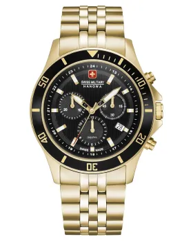 Ανδρικό ρολόι Swiss Military Hanowa Flagship Chronograph 06-5331.02.007, Μαύρο καντράν, Μπρασελέ από Ανοξείδωτο ατσάλι
