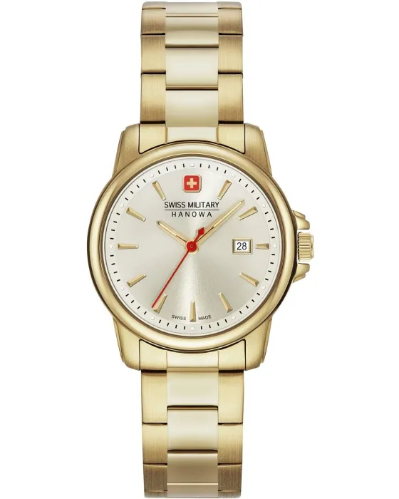 Γυναικείο ρολόι Swiss Military Hanowa Recruit Lady II 06-7230.7.02.002, Χρυσό καντράν, Μπρασελέ από Ανοξείδωτο ατσάλι