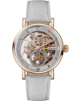 Γυναικείο ρολόι Ingersoll Herald Automatic I00404, Ασημί καντράν, Λουρί από Δερμάτινο