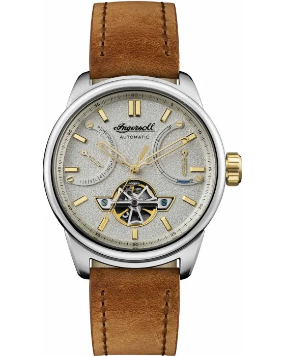 Ανδρικό ρολόι Ingersoll Triumph Automatic I06702, Ασημί καντράν, Λουρί από Δερμάτινο