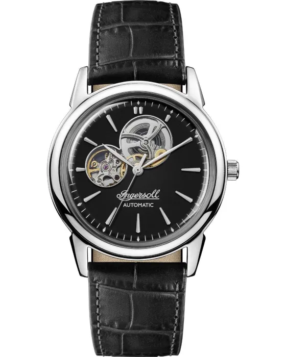 Ανδρικό ρολόι Ingersoll The New Haven Automatic I07302, Μαύρο καντράν, Λουρί από Δερμάτινο