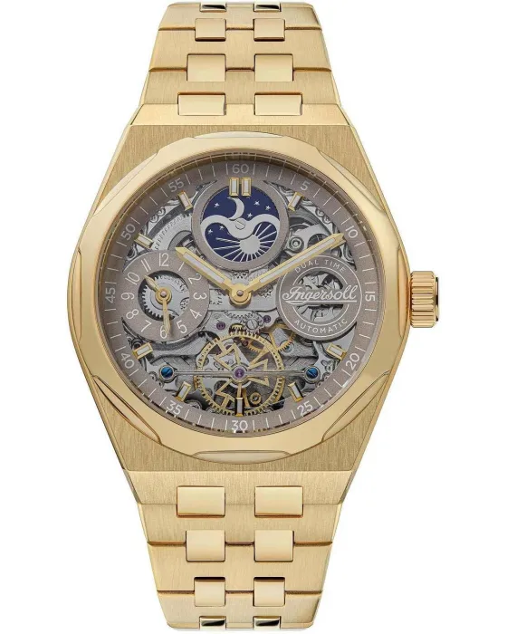 Ανδρικό ρολόι Ingersoll Broadway Automatic I12902, Καφέ καντράν, Μπρασελέ από Ανοξείδωτο ατσάλι