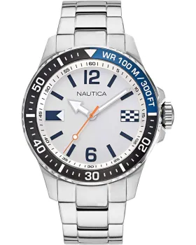 Ανδρικό ρολόι Nautica Freeboard NAPFRB921, Ασημί καντράν, Μπρασελέ από Ανοξείδωτο ατσάλι