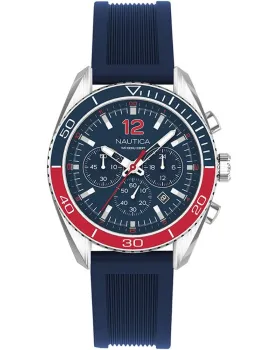 Ανδρικό ρολόι Nautica Key Biscane NAPKBF020, Μπλε καντράν, Λουρί από Καουτσούκ