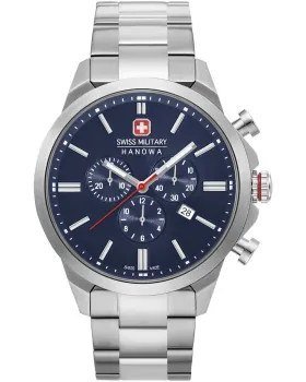 Ανδρικό ρολόι Swiss Military Hanowa Chronograph 06-5332.04.003, Μπλε καντράν, Μπρασελέ από Ανοξείδωτο ατσάλι