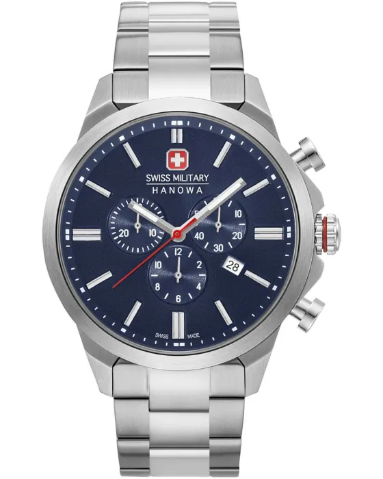 Ανδρικό ρολόι Swiss Military Hanowa Chronograph 06-5332.04.003, Μπλε καντράν, Μπρασελέ από Ανοξείδωτο ατσάλι