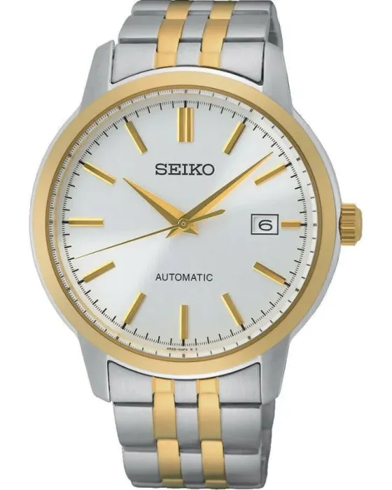 Ανδρικό ρολόι Seiko Essentials Automatic SRPH92K1, Λευκό καντράν, Μπρασελέ από Ανοξείδωτο ατσάλι