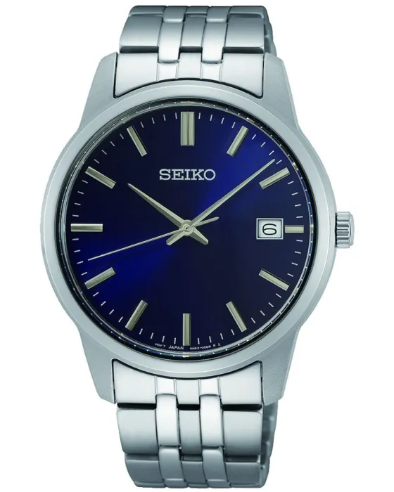 Ανδρικό ρολόι Seiko Essential SUR399P1, Μπλε καντράν, Μπρασελέ από Ανοξείδωτο ατσάλι