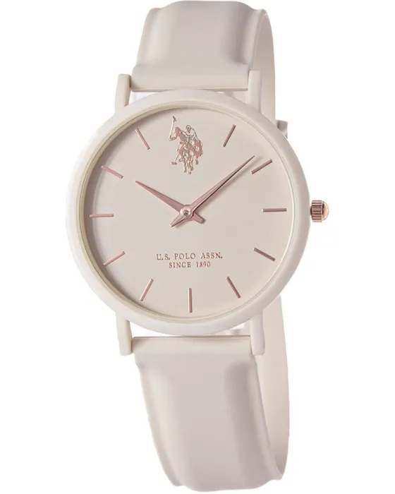 Γυναικείο ρολόι U.S. Polo Assn. USP8057IV, Μπεζ καντράν, Λουρί από Δερμάτινο