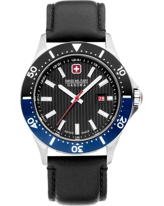 Men's watch Swiss Military Hanowa Flagship X SMWGB2100606, Black dial, Strap in Leather